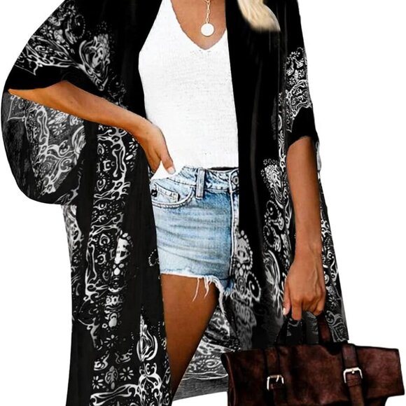 Kimonos for Women Swimsuit Coverups Beach Cover Up Swimwear Cardigan Summer - Picture 1 of 7